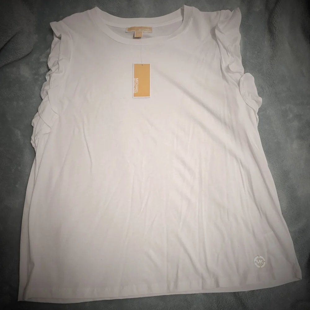 White Ruffled Sleeve Top - Picture 2 of 2